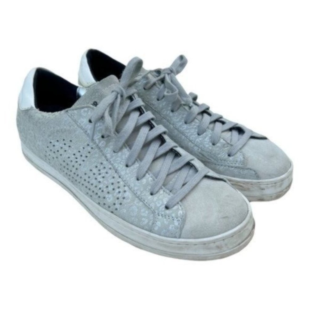 P448 John Low Top Glitter Detailed Distressed Lace-Up Sneakers Size 38